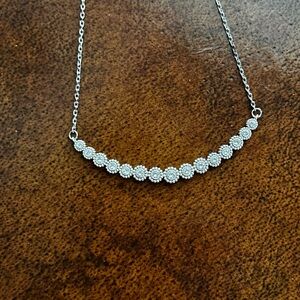 Elegant Brighton Twinkle Sparkle Silver Floral Necklace